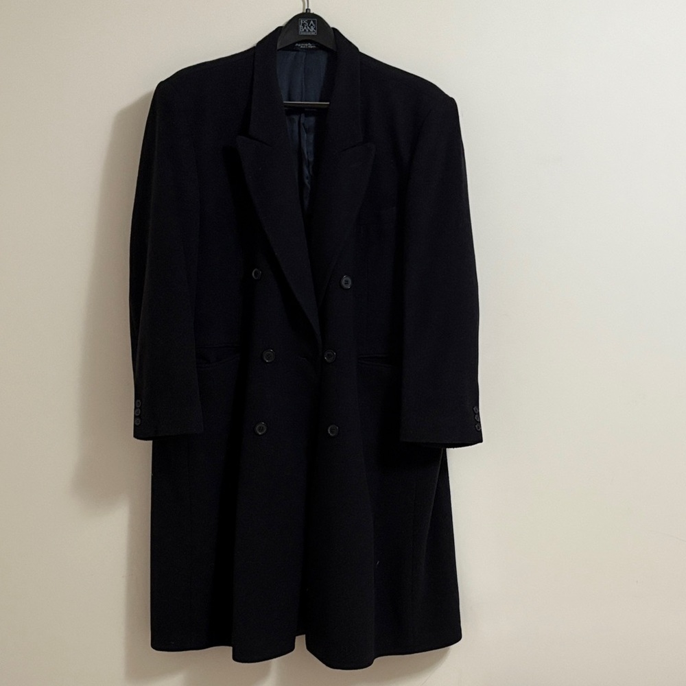 Men's Black Double-Breasted Coat